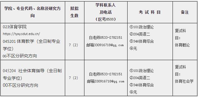 2023考研招生簡章：山東理工大學(xué)體育學(xué)院2023年體育專業(yè)碩士招生簡章